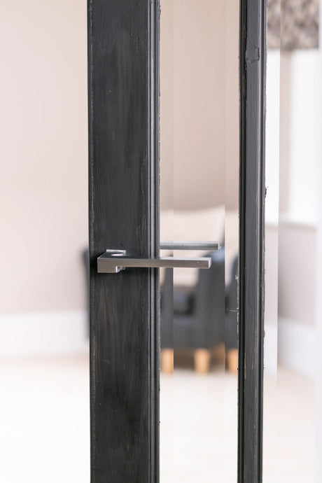 Forme Ginevra Lever Door Handle on Concealed Square Rose - Satin Chrome - Set