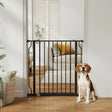 PawHut Extra Wide Dog Gate, with Door Pressure, for Doorways, Hallways, Staircases - Black