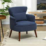 HOMCOM Corduroy Retro Accent Chair - Blue