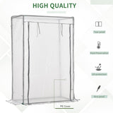 Outsunny 100 x 50 x 150cm Tomato Greenhouse with Roll-up Door, Mini Greenhouse with PE Cover, Outdoor Grow House Small Green House for Yard, Balcony, Garden, White