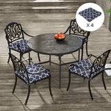 Outsunny 4-Piece Seat Cushion Pillows Replacement, Patio Chair Cushions Set with Ties for Indoor Outdoor, Blue