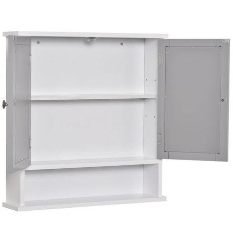 kleankin Bathroom Wall Storage Cabinet - Grey