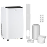 HOMCOM Portable Air Conditioner 14000 BTU, 4-in-1 Air Conditioning Unit, Dehumidifier, Cooling, Fan, Sleep Mode with 3 Speeds, Remote Control, LED Display, 24H Timer, Window Kit, Children Lock, 40m2