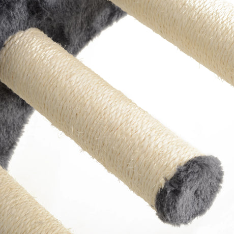 PawHut Four-Piece Cat Wall Furniture, with Hammock, Ladder, Platforms, Steps, for Indoor Use - Dark Grey