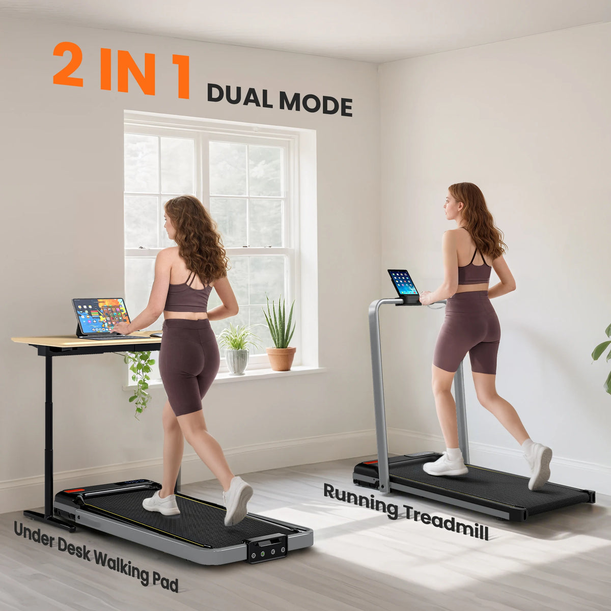 SPORTNOW Folding Walking Treadmill, Under Desk Walking Pad with Incline, Silver Tone