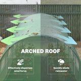 Outsunny 2 x 3 m Walk-in Polytunnel Greenhouse with Hinged Door and 6 Roll Up Mesh Windows, Garden Tunnel Warm House Tent, Green
