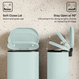 HOMCOM 30 L Modern Curved Kitchen Bin - Green