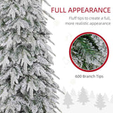 HOMCOM 6ft Snow-Covered Unlit Artificial Christmas Tree