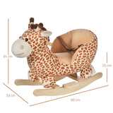 HOMCOM Children Kids Rocking Horse Toys Giraffe Seat Belt Toddlers Baby Toy Gift