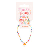 Orange Mushroom Beaded Charm Bracelet