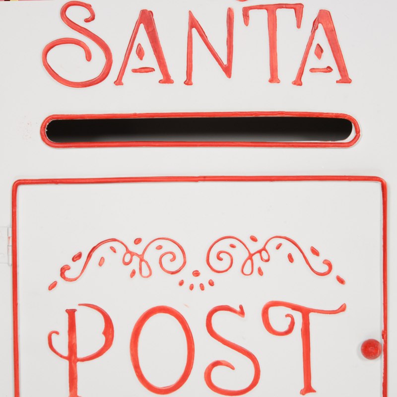 HOMCOM A5 Christmas Letter Postbox - White/Red