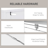 HOMCOM Fold-Out Desk 98cm with Storage and Writing Board, White