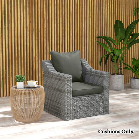 Outsunny Seat and Back Padded Cushion Set, CUSHION ONLY - Charcoal Grey