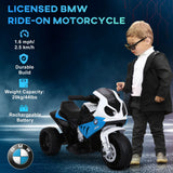 HOMCOM Electric Motorbike for Kids Ride on BMW Motorbike W/Headlights and Music, 6V, Blue