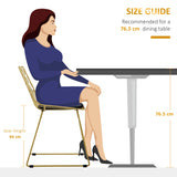 HOMCOM Luxurious Dining Chairs Set of 2, Metal Wire Kitchen Chair with Removable Velvet-feel Cushion, Cut-out Back and Steel Frame for Dining Room, Gold Tone