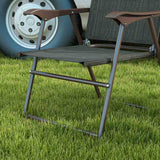 Outsunny Set of Two Folding Garden Chairs, with Fabric Mesh Seats - Dark Brown