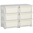 HOMCOM Kids Storage Unit, with Six Drawers - Cream