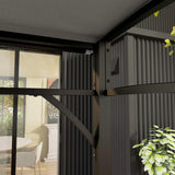 Outsunny 2.2 x 1.5 m BBQ Grill Gazebo Tent, Garden Grill with Metal Frame, Curved Canopy and 10 Hooks, Outdoor Sun Shade, Grey