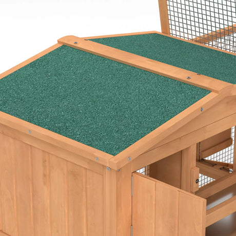 Pawhut Wooden Rabbit Hutch Guinea Pig hutch House 2 Tier with Rabbit Run for Outdoor Garden Backyard, 85 x 24 x 57cm