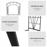 Outsunny Garden Bench, 2 Seater Outdoor Patio Bench, Metal Garden Loveseat with Arch for Vines and Climbing Plants, Black