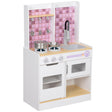 AIYAPLAY Kids Play Kitchen, Pretend Play Kitchen with Realistic Oven, Stove, Sink, Kitchen Accessories, White