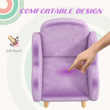 ZONEKIZ Kids Armchair Toddler Sofa Children Chair with Arm Rest, Wooden Frame, Velvet, PP Legs, Cloud Shape, for Ages 1.5-3 Years - Purple