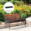 Outsunny 2-Seater Garden Bench Cushion with Ties, Swing Chair Cushion, Replacement Cushion for Outdoor Furniture, 110 x 46 cm, Black