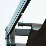 Outsunny 3 x 2m Metal Outdoor Pergola with Retractable Roof, Outdoor Gazebo Canopy Shelter with Drainage Holes for Garden, Patio, Lawn, Grey