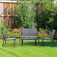 Outsunny Four-Piece Minimal Garden Patio Set - Grey