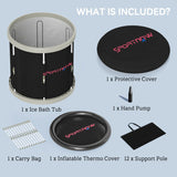 SPORTNOW 210L Outdoor Ice Bath Tub, with Lid, Cover, Carry Bag, Black