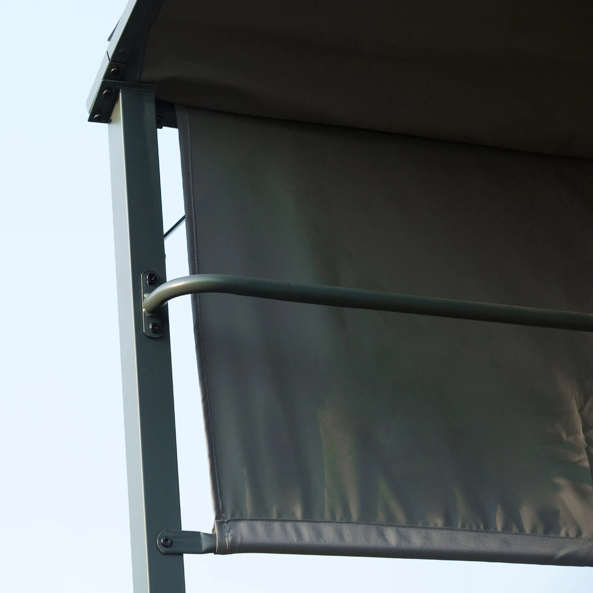 Outsunny 2.2 x 1.4m BBQ Shelter, Outdoor Grill Gazebo Canopy with Shelves, Hanging Hooks, and Metal Frame, for Garden Patio Backyard