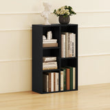 HOMCOM 2-Tier Bookshelf with 5 Compartments - Black