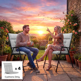 Outsunny Patio Chair Cushions Set of 4, Waterproof Non-Slip Lounge Chair Cushions, 112x53cm, Light Grey