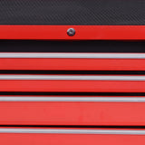 DURHAND 7-Drawer Tool Box on Wheels Tool Cabinet 150 Load with Lockable Swivel Castors, Red