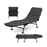 Folding Camping Cot with Detachable Mattress and 6-Position Adjustable Backrest for Camp/Office