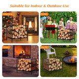 Firewood Log Rack with Convenient Handle for Fireplace, Stove, Fire Pit