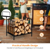 Firewood Log Rack with Convenient Handle for Fireplace, Stove, Fire Pit