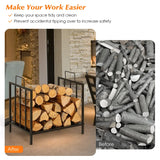 Firewood Log Rack with Convenient Handle for Fireplace, Stove, Fire Pit
