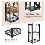 Fireplace Log Rack with 4 Tools Set Fireside Firewood Holder