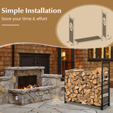 4 Feet Firewood Rack Stand with Mesh Sides