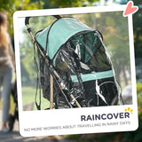 PawHut Pet Stroller for Small and Miniature Dogs, with Rain Cover - Green