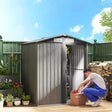 Outsunny 4.3 x 5ft Outdoor Garden Storage Shed - Grey Wood Effect