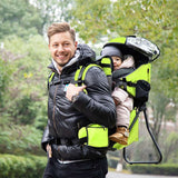 HOMCOM Baby Hiking Backpack Carrier Child Carrier with Ergonomic Hip Seat Detachable Rain Cover Adjustable Straps Stand for Toddler 6 - 36 Months Green