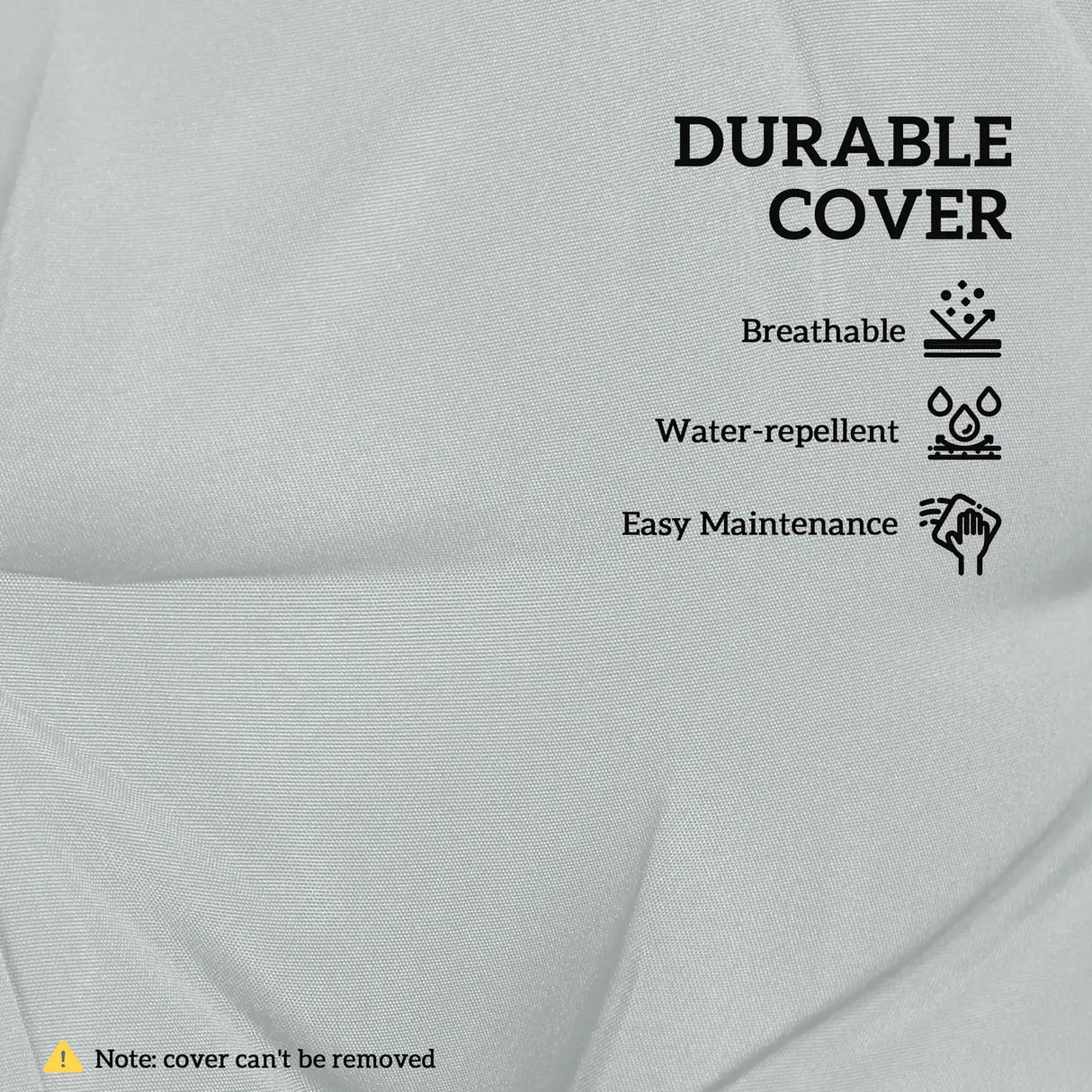 Outsunny Set of 4 Garden Seat Cushion with Ties, 42 x 42cm Replacement Dining Chair Seat Pad, Light Grey