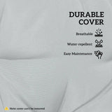 Outsunny Set of 4 Garden Seat Cushion with Ties, 42 x 42cm Replacement Dining Chair Seat Pad, Light Grey