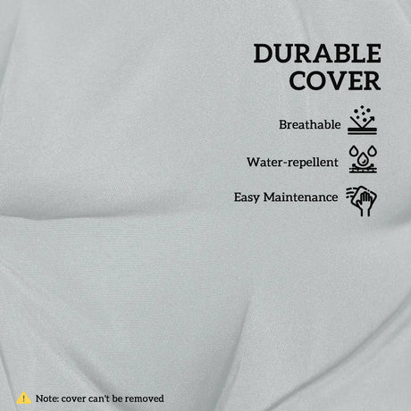 Outsunny Set of 4 Garden Seat Cushion with Ties, 42 x 42cm Replacement Dining Chair Seat Pad, Light Grey