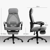 Vinsetto Office Chair with Footrest, High Back Swivel Desk Chair with Adjustable Height and Headrest for Home Office, Dark Grey