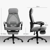 Vinsetto Office Chair with Footrest, High Back Swivel Desk Chair with Adjustable Height and Headrest for Home Office, Dark Grey