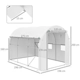 Outsunny 296 x 196cm Steel Frame Polytunnel Greenhouse - White