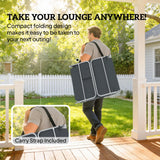 Outsunny 5-Position Adjustable Sun Loungers Set of 2 with Reading Hole and Side Pocket, Dark Grey